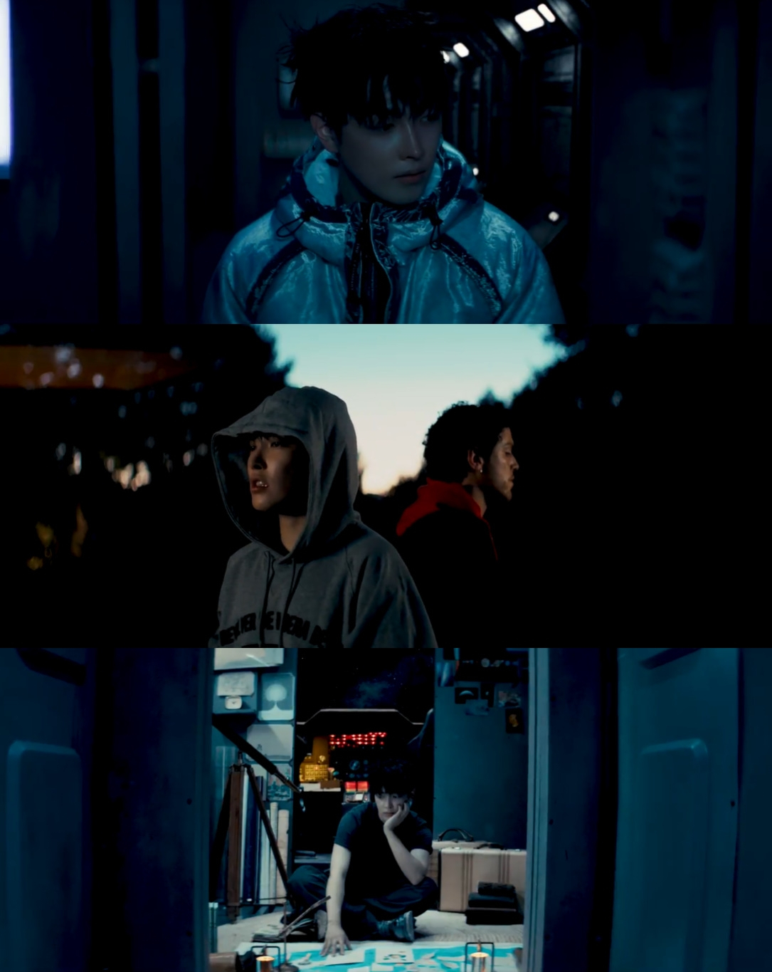 Hongjoong e Bazzi no clipe de ENOuGH